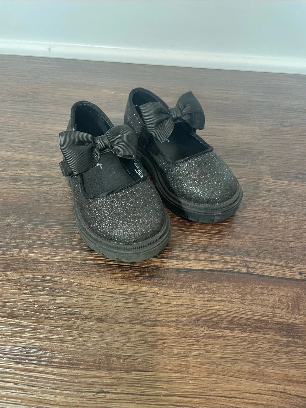 Kids Cat & Jack Sparkle Mary Jane Shoes with Bow - Black 6 Toddler